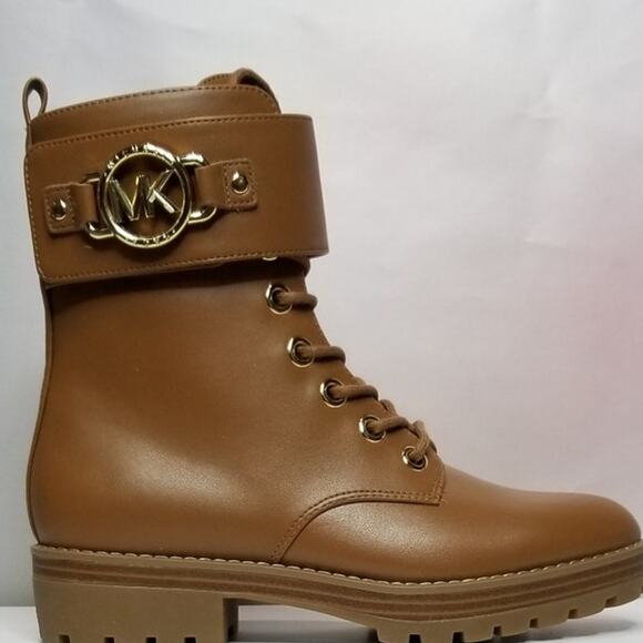 Michael Michael Kors Women's Rory Leather Combat Boot Size 6.5 Luggage NWT - Picture 4 of 8